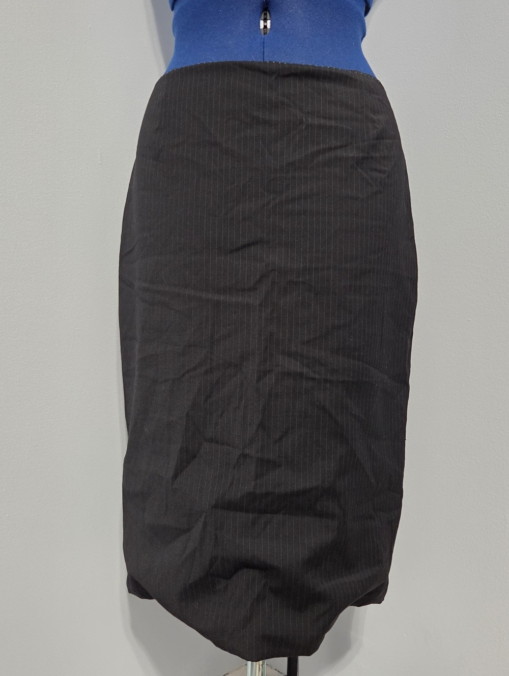 Black Pinstripe Pencil Skirt